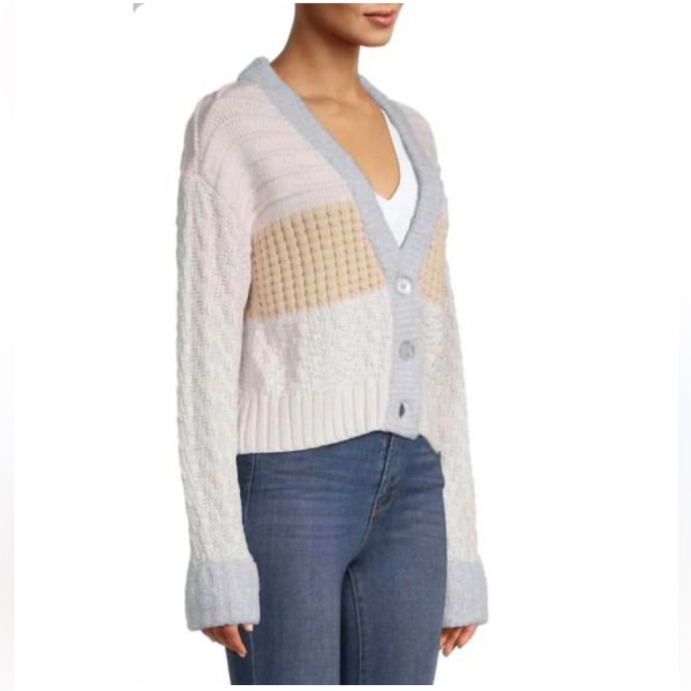 525 America Womens Size Large Multi Color Cropped Cardigan Sweater